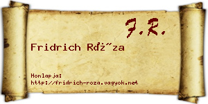Fridrich Róza névjegykártya
